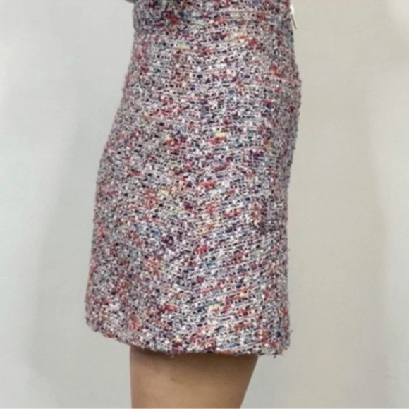 PARKER high waist tweed mini skirt satin lining softie Barbiecore Size L - Picture 3 of 8